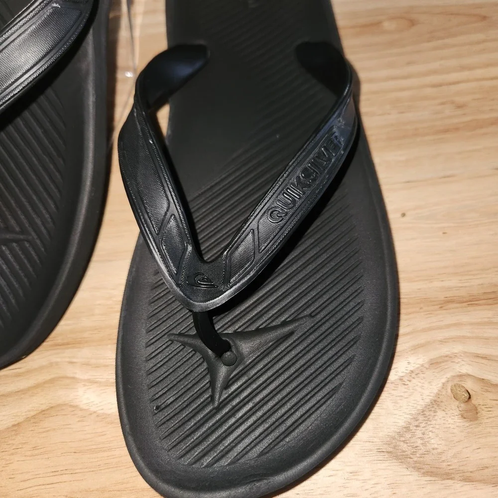 Quiksilver Men's‎ Haleiwa Flip Flops Sandals Black -10/11 AQYL100627-SBKM SOLID